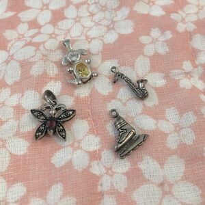 Sterling silver charms butterfly saxophone dog rollerblade